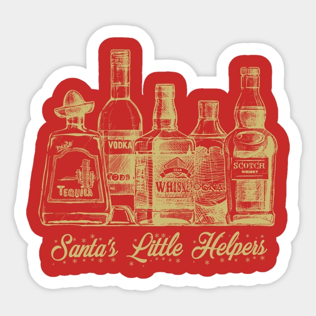 Santa's Little Helpers (Gold) Sticker by theshirtsmith